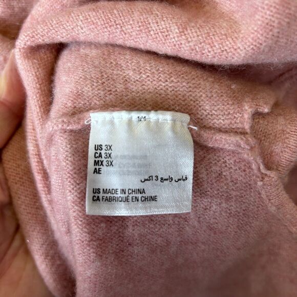 Charter Club Women's Mauve Pink Cashmere Boxy Long Sleeve Sweater Size 3X - Picture 5 of 11